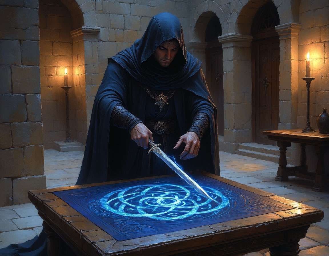 Создатель рун Rift вырезает рунические символы