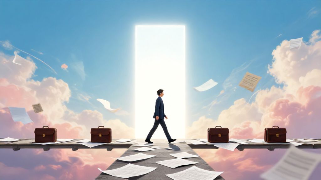 Сюрреалистичный мост к новым карьерным возможностям во сне