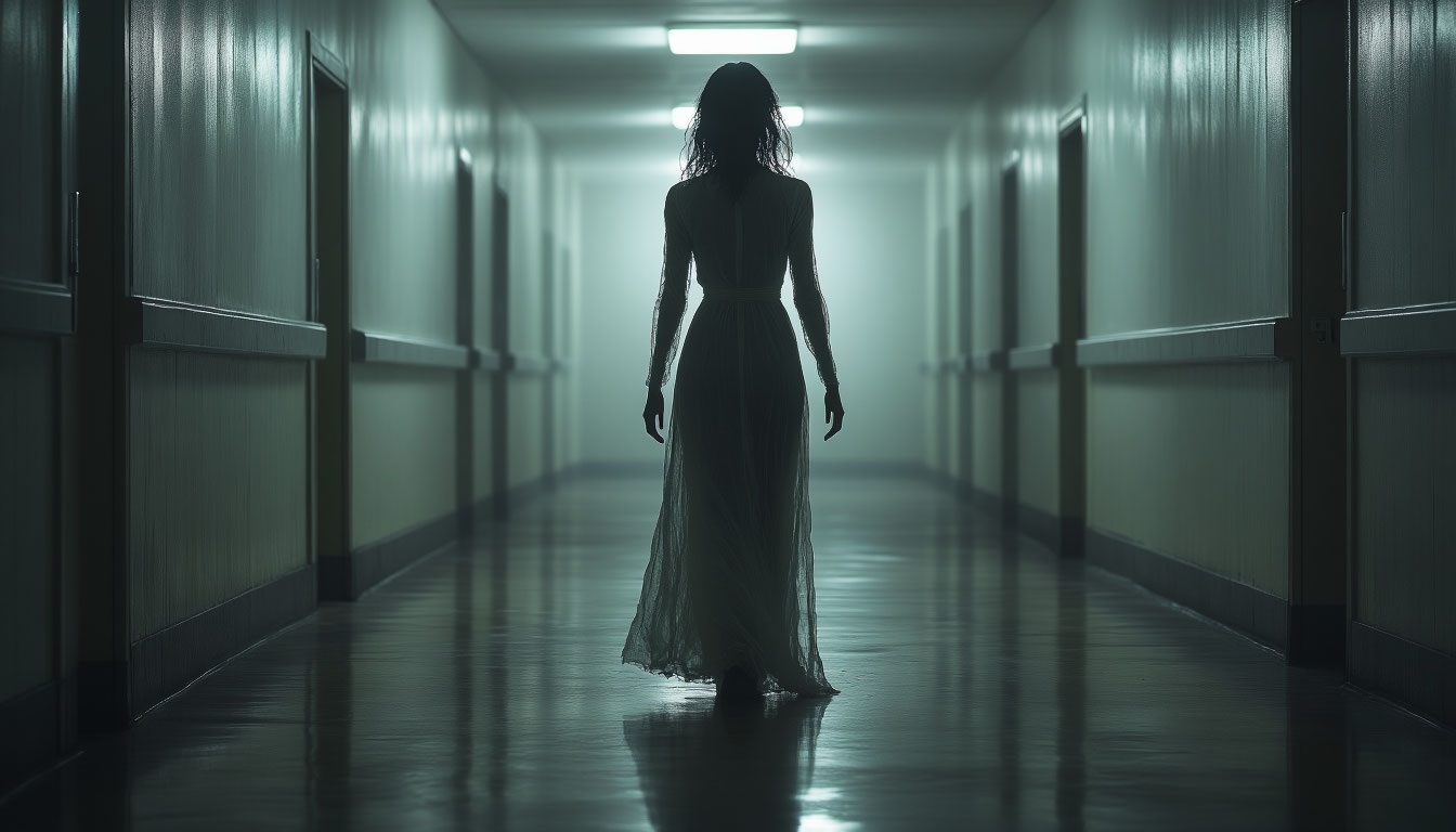 Призрак женщины в заброшенном здании