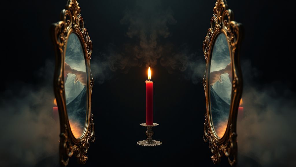 Зеркальный коридор со свечой для контакта с потусторонним
