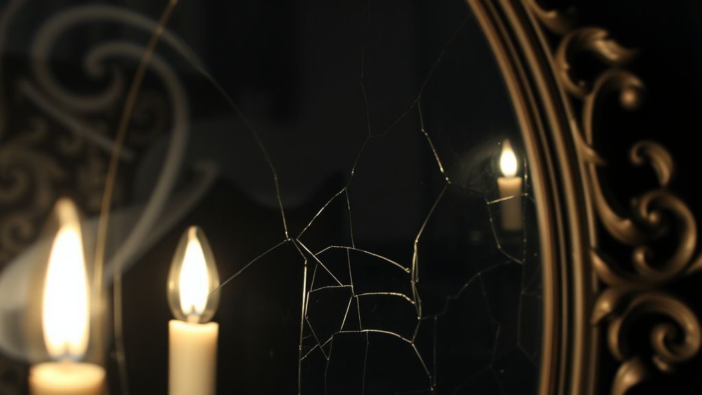 Старинное зеркало для вызова духов в темной комнате