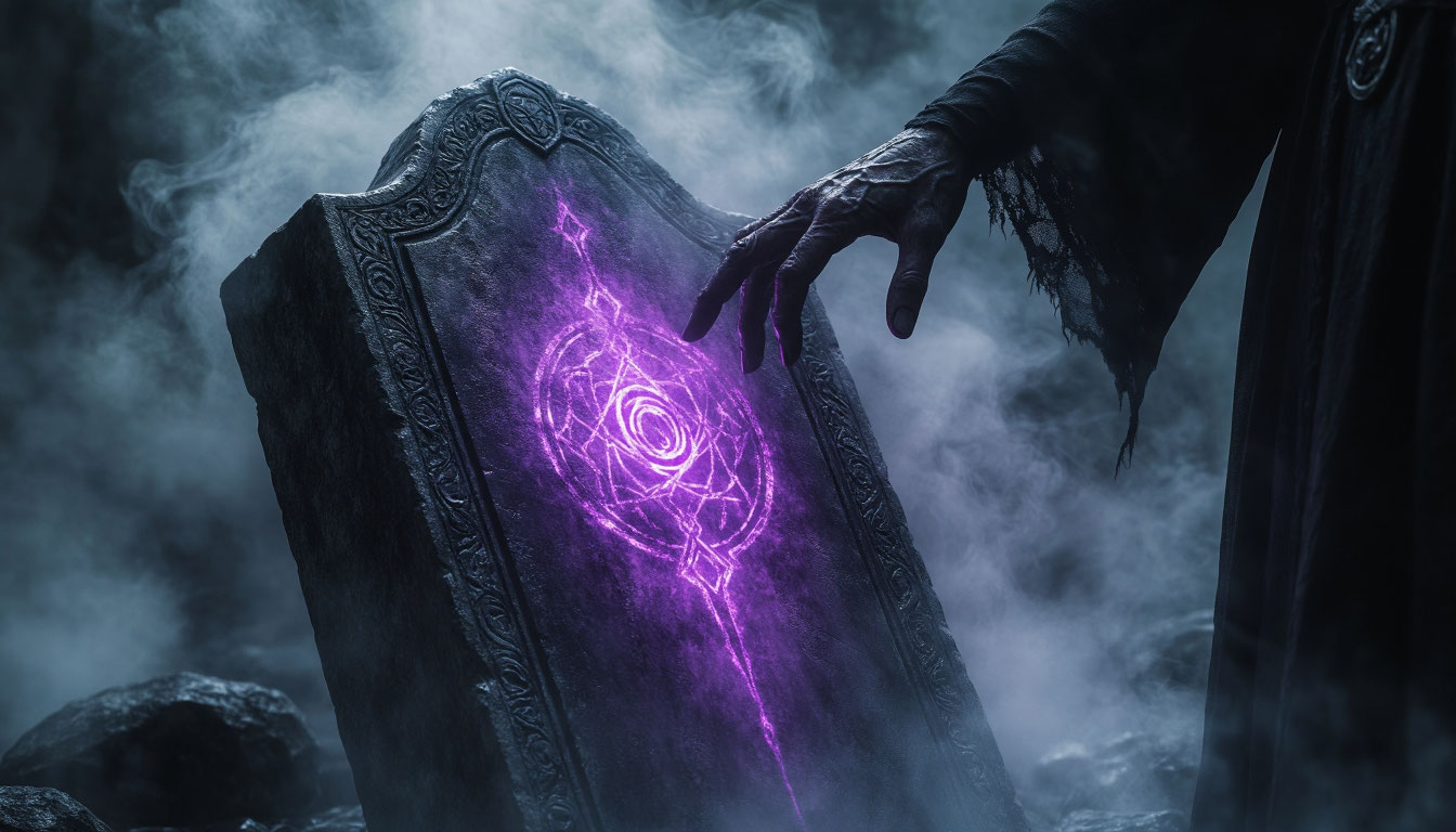 Магический контакт с энергией смерти через надгробие