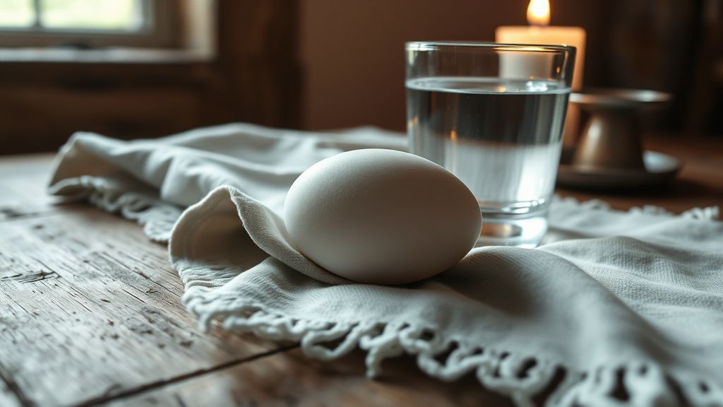 Подготовка к магическому ритуалу очищения с яйцом и водой