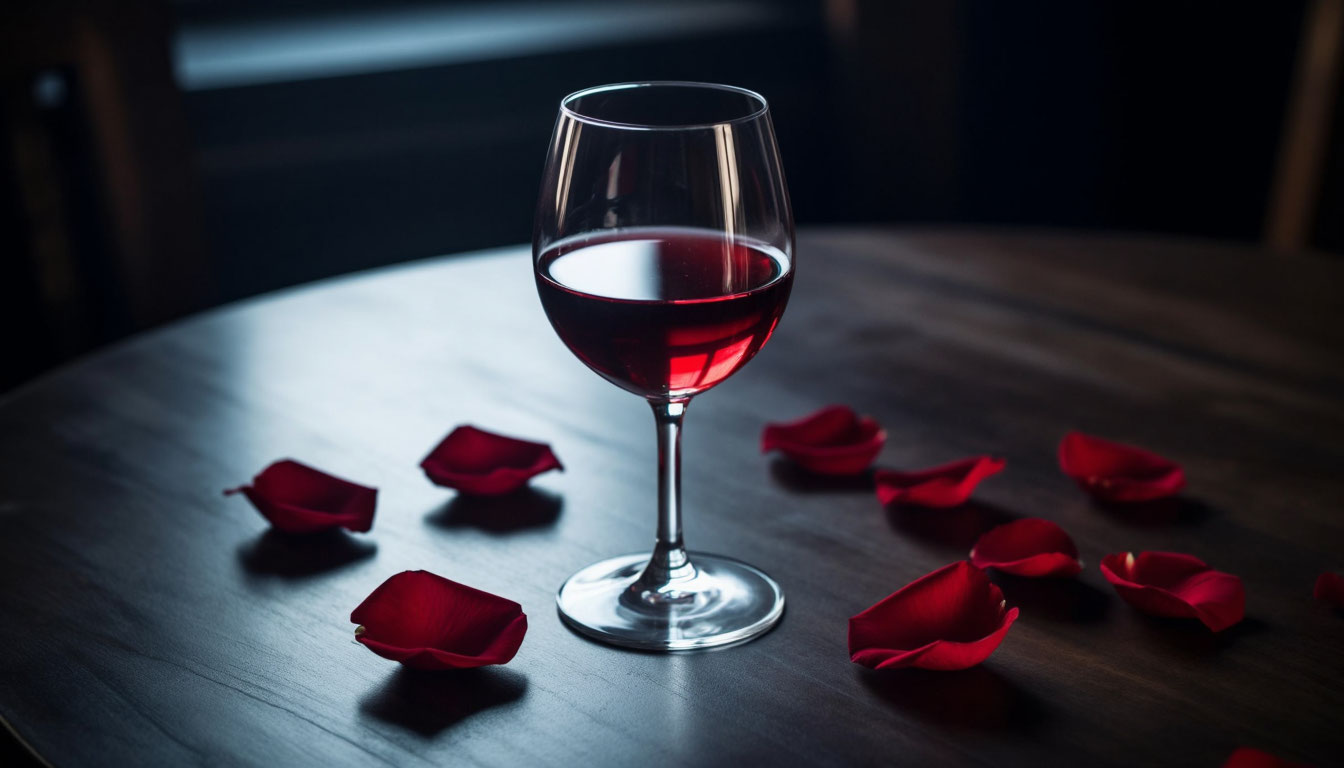 Бокал красного вина для любовного ритуала на крови