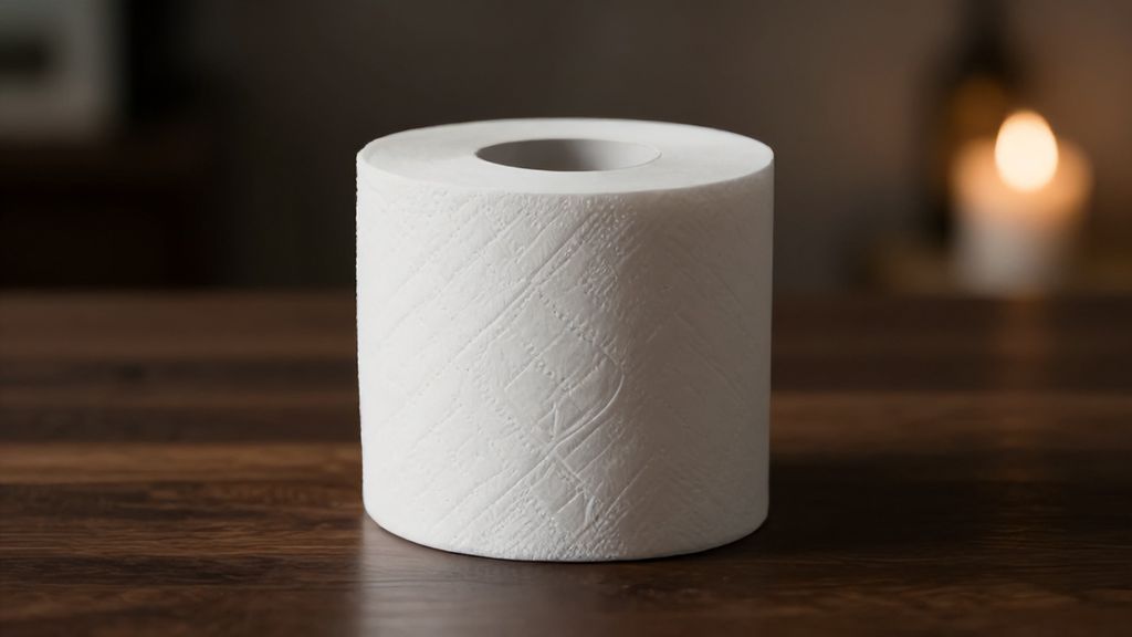 Рулон мягкой белой бумаги на темном фоне символ чистоты во сне