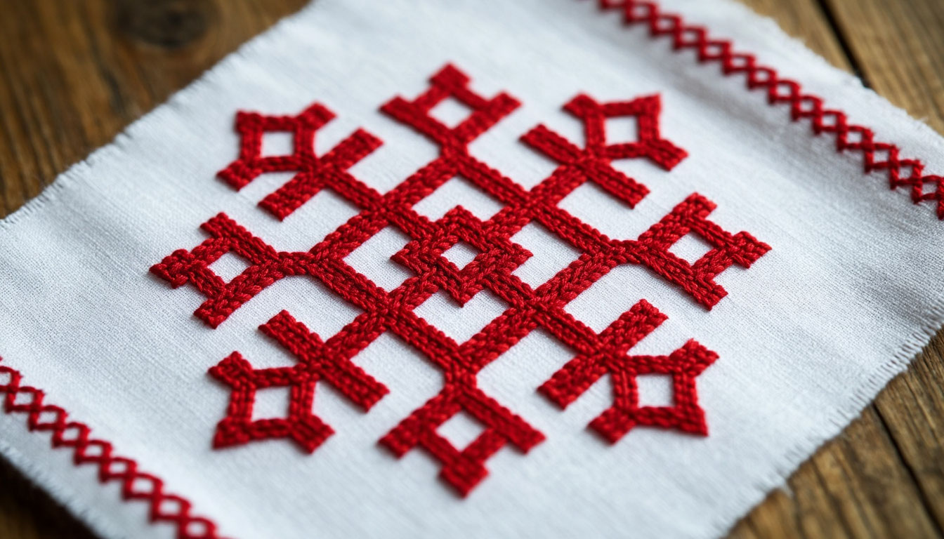 Символ богини Рожаницы в традиционной вышивке