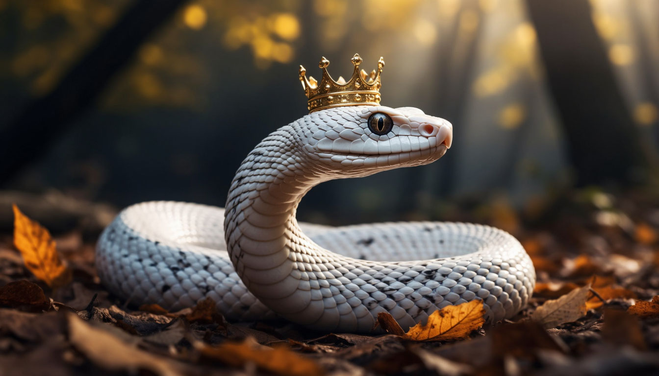 Змеиный Царь с золотой короной на голове