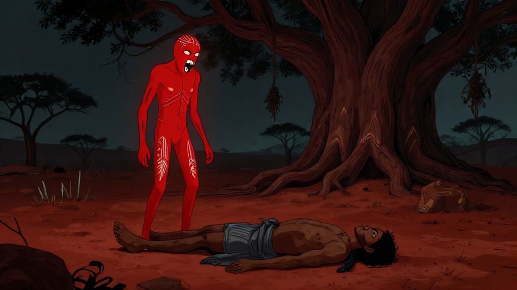 Легендарный монстр Яра-ма-йха-ху нападает на путника в пустыне