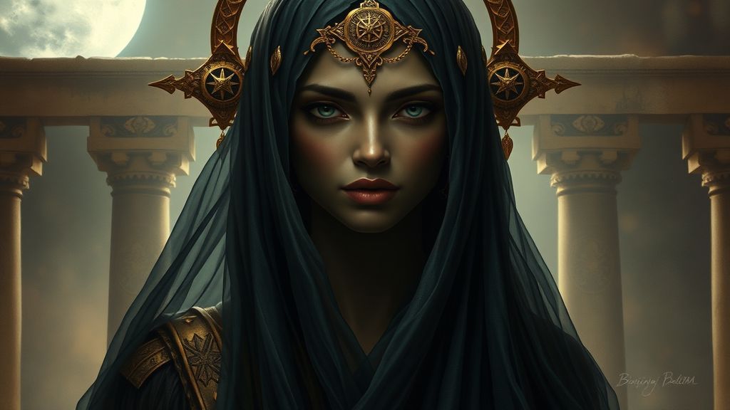 Мифическая сущность Наама в образе темной богини