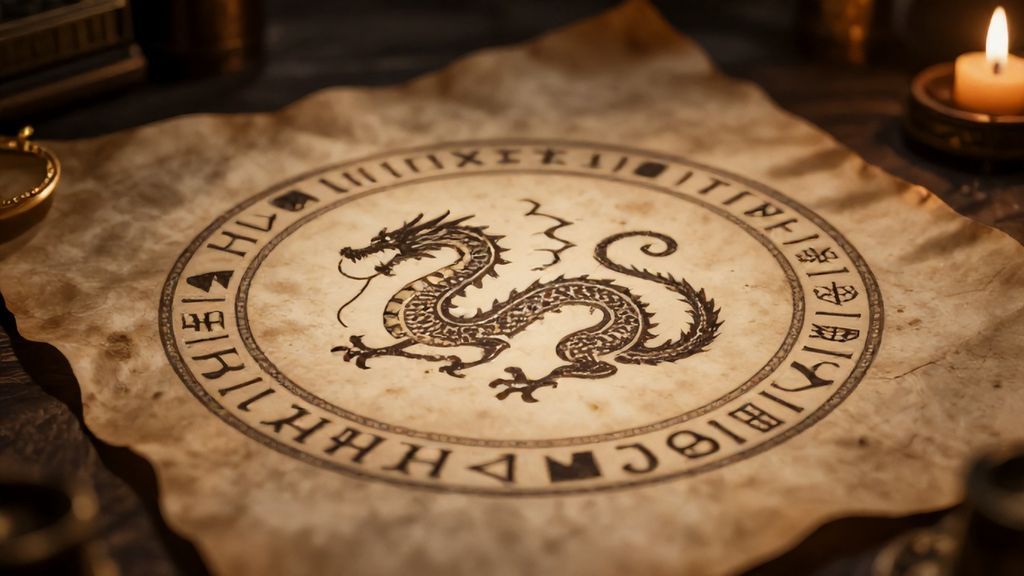 Алхимический символ Уробороса — дракон, кусающий свой хвост