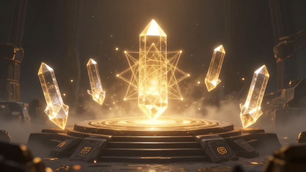 Магические кристаллы сакральной геометрии на алтаре