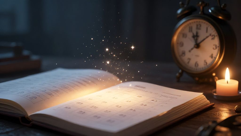 Мистическая атмосфера ожидания дня рождения и магические искры
