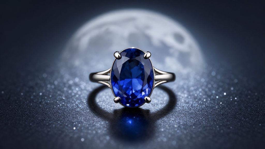 Серебряное кольцо с полированным темно-синим дюмортьеритом