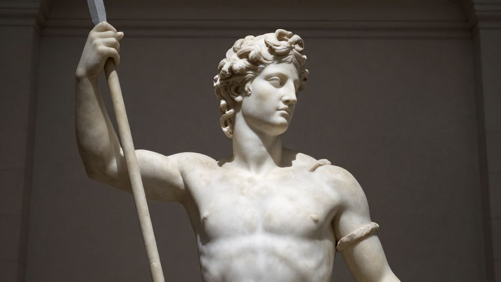 Античная мраморная скульптура Адониса-охотника