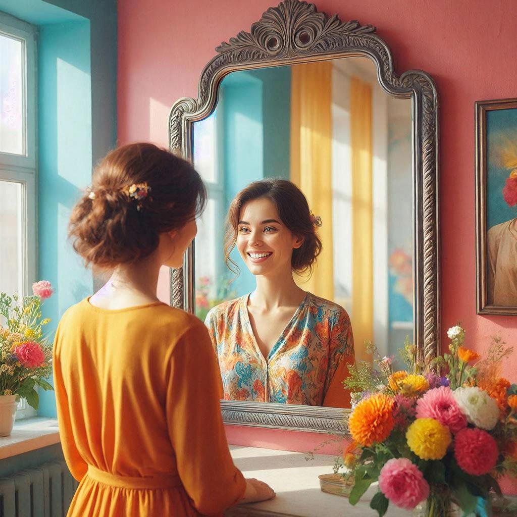 Чистое зеркало в светлом интерьере как символ гармонии