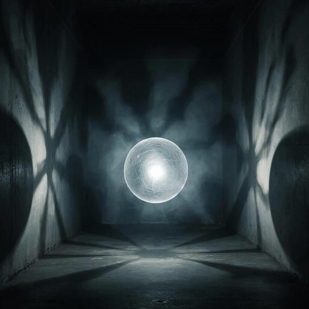 Аномальный светящийся шар в темном коридоре квартиры