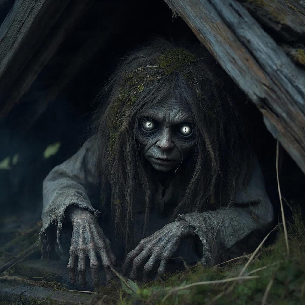 Облик домашней кикиморы в тенях старого дома