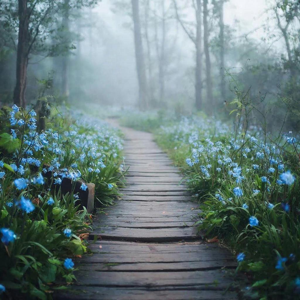 Загадочная тропа уходящая вглубь туманного леса