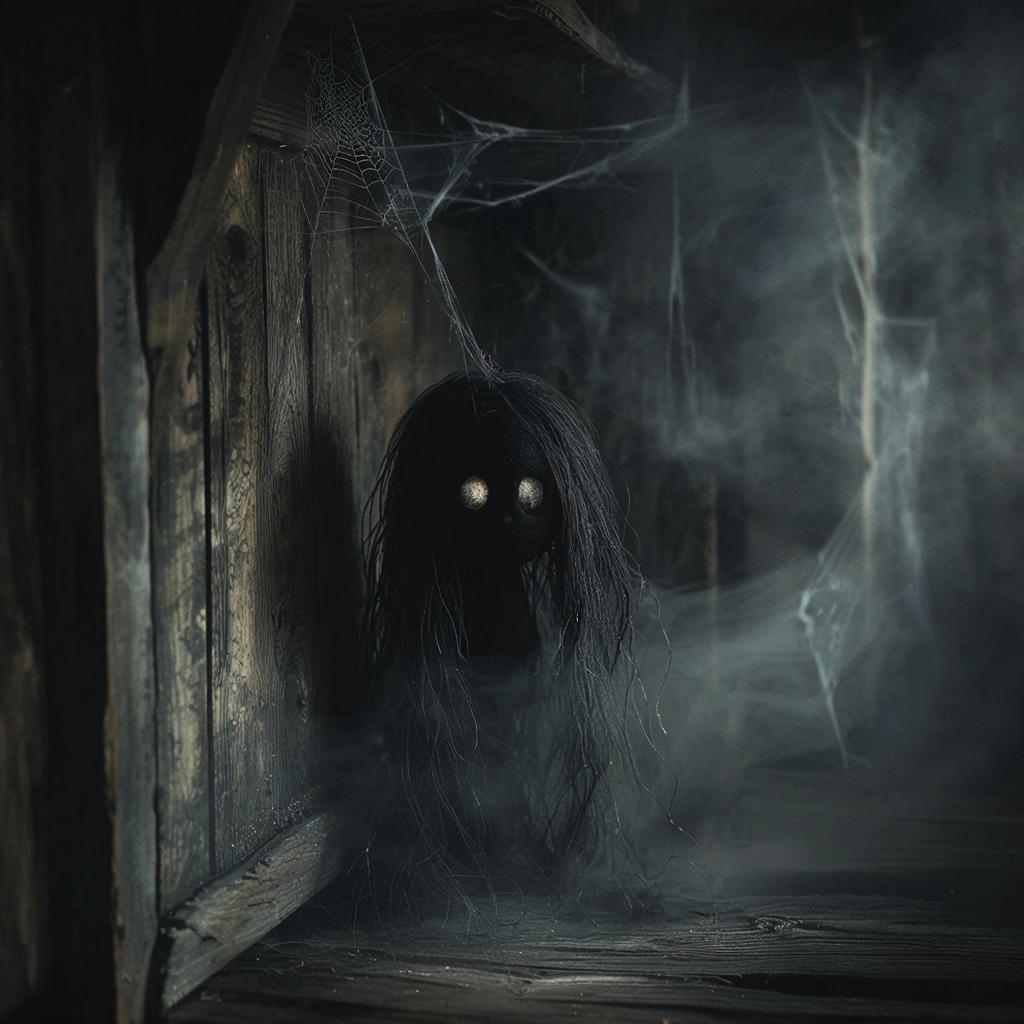 Мистическая кикимора домашняя в темном углу квартиры