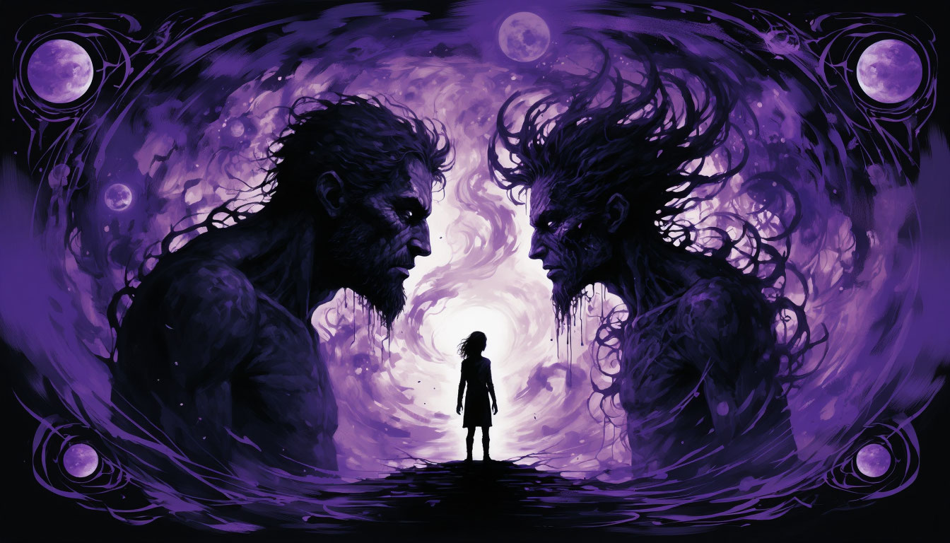 Аллегорическое изображение тролля и гоблина как частей человеческой тени.